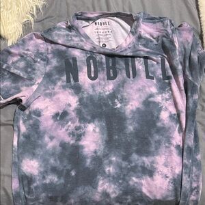 NOBULL Pink and Gray Tie-Dye Tee